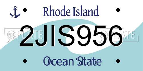 2JIS956 Rhode Island License Plate