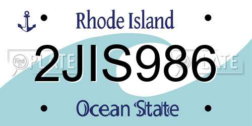 2JIS986 Rhode Island License Plate