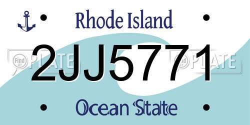 2JJ5771 Rhode Island License Plate