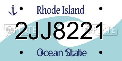 2JJ8221 Rhode Island License Plate