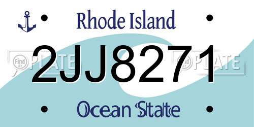 2JJ8271 Rhode Island License Plate