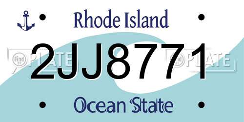 2JJ8771 Rhode Island License Plate