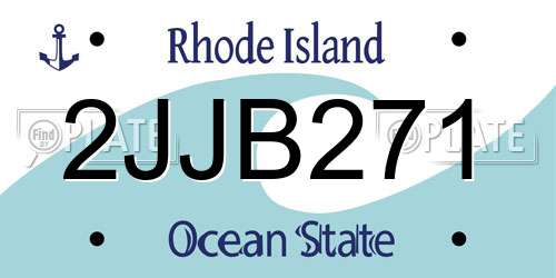 2JJB271 Rhode Island License Plate