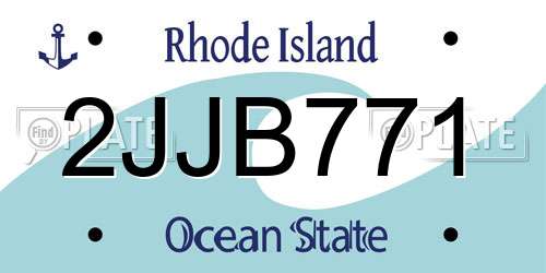 2JJB771 Rhode Island License Plate