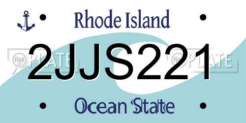 2JJS221 Rhode Island License Plate