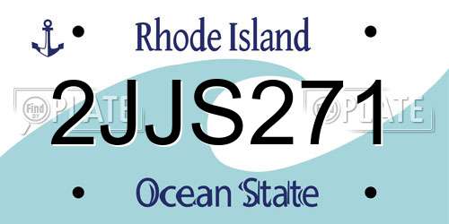 2JJS271 Rhode Island License Plate