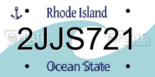2JJS721 Rhode Island License Plate