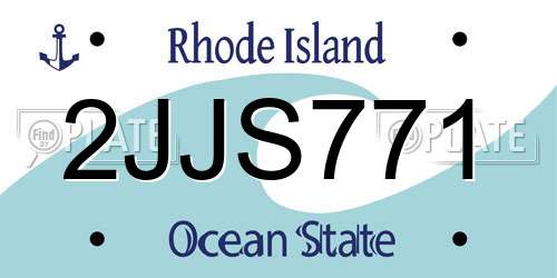 2JJS771 Rhode Island License Plate