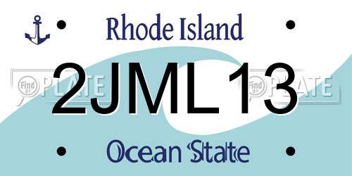 2JML13 Rhode Island License Plate