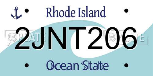 2JNT206 Rhode Island License Plate
