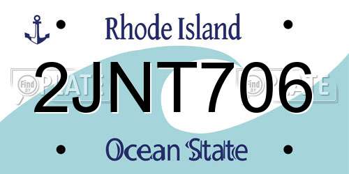 2JNT706 Rhode Island License Plate