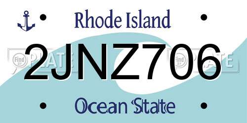 2JNZ706 Rhode Island License Plate
