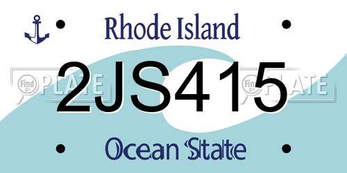 2JS415 Rhode Island License Plate