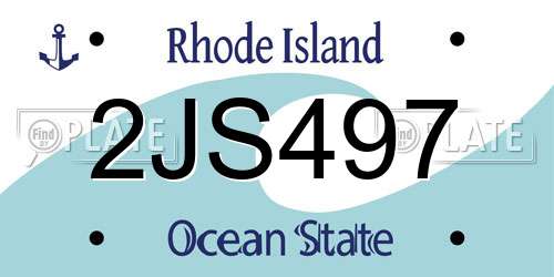2JS497 Rhode Island License Plate