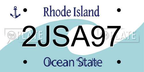2JSA97 Rhode Island License Plate