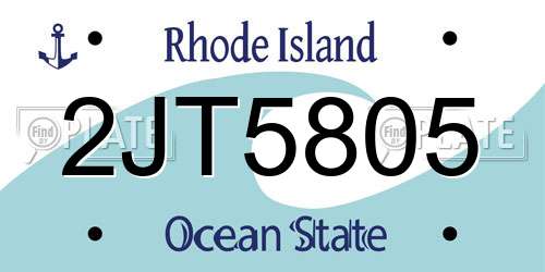 2JT5805 Rhode Island License Plate