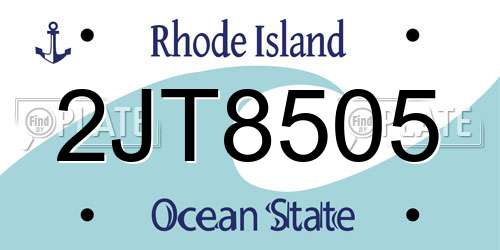 2JT8505 Rhode Island License Plate