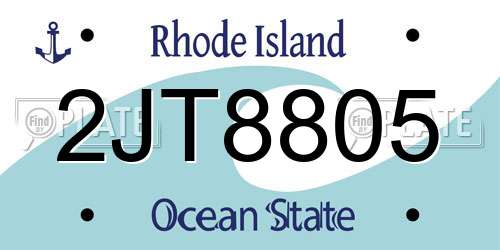 2JT8805 Rhode Island License Plate