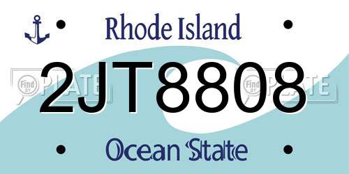 2JT8808 Rhode Island License Plate