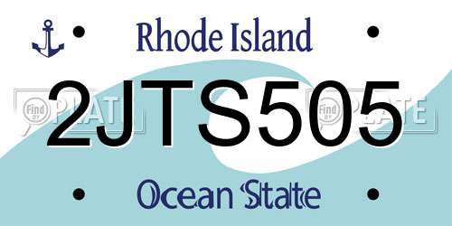 2JTS505 Rhode Island License Plate