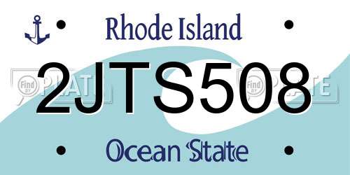 2JTS508 Rhode Island License Plate