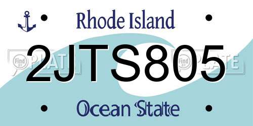 2JTS805 Rhode Island License Plate