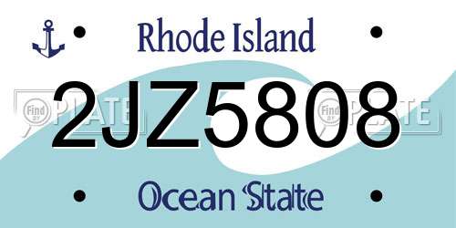 2JZ5808 Rhode Island License Plate