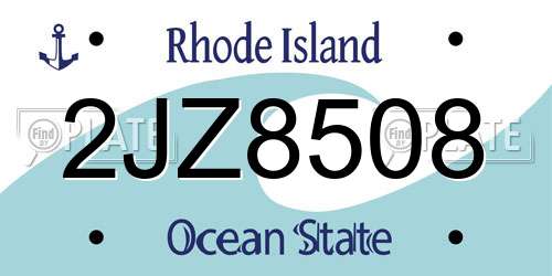 2JZ8508 Rhode Island License Plate