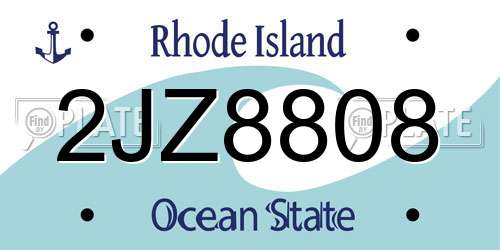 2JZ8808 Rhode Island License Plate