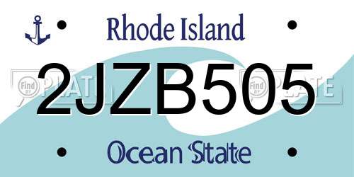 2JZB505 Rhode Island License Plate