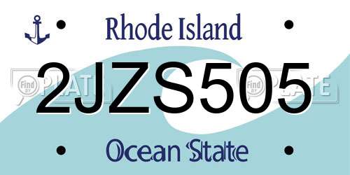 2JZS505 Rhode Island License Plate