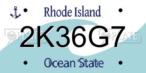 2K36G7 Rhode Island License Plate