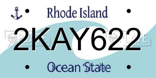 2KAY622 Rhode Island License Plate