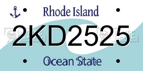 2KD2525 Rhode Island License Plate