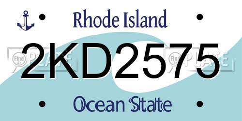 2KD2575 Rhode Island License Plate