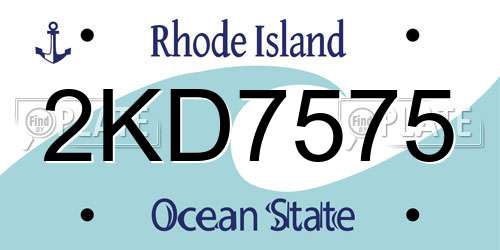2KD7575 Rhode Island License Plate