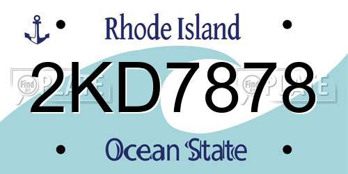 2KD7878 Rhode Island License Plate