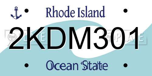 2KDM301 Rhode Island License Plate