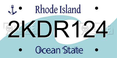 2KDR124 Rhode Island License Plate
