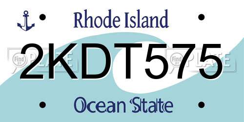 2KDT575 Rhode Island License Plate