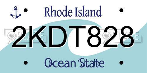 2KDT828 Rhode Island License Plate