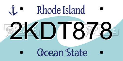 2KDT878 Rhode Island License Plate