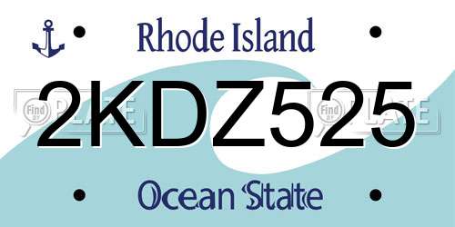 2KDZ525 Rhode Island License Plate