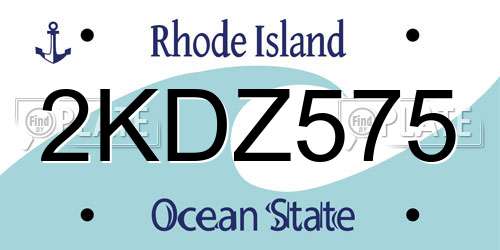 2KDZ575 Rhode Island License Plate