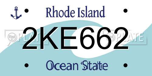2KE662 Rhode Island License Plate