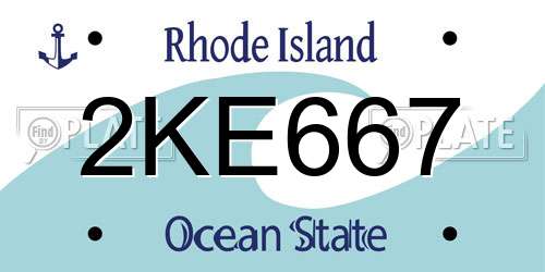 2KE667 Rhode Island License Plate