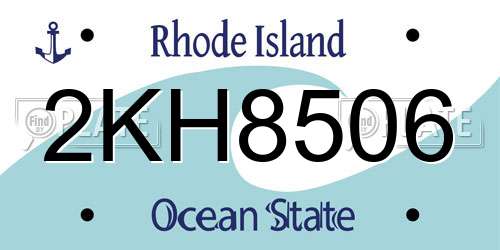 2KH8506 Rhode Island License Plate