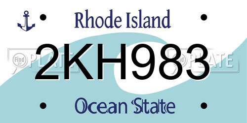 2KH983 Rhode Island License Plate