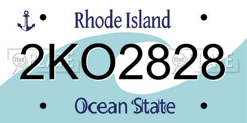 2KO2828 Rhode Island License Plate