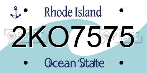 2KO7575 Rhode Island License Plate